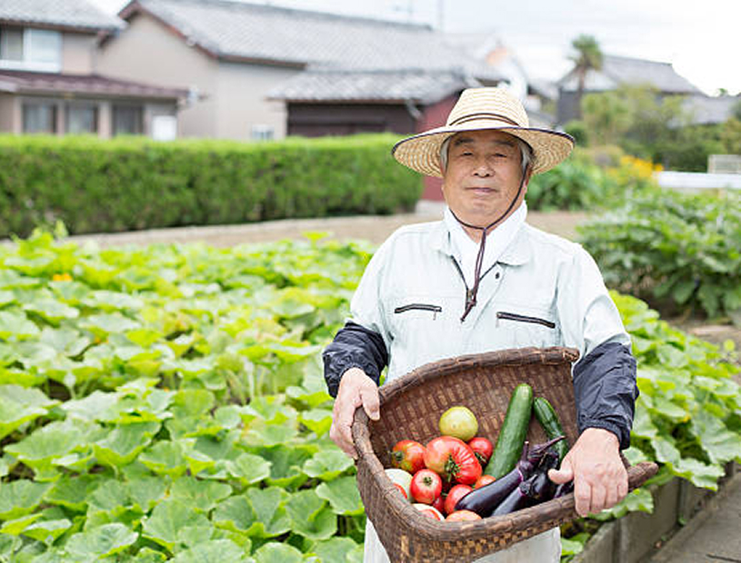 Happy Customer with Fresh Vegetables